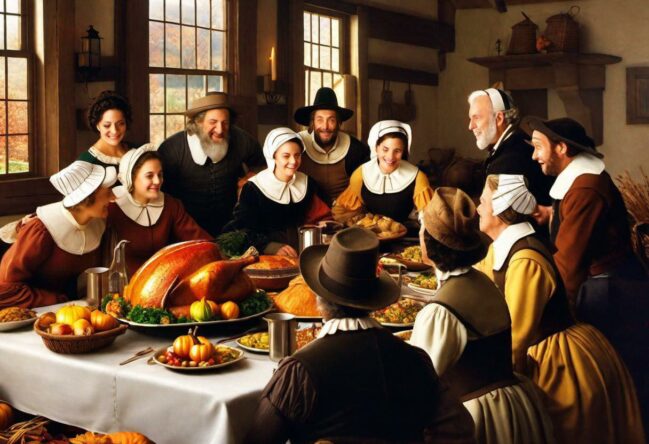 pilgrims at thanksgiving