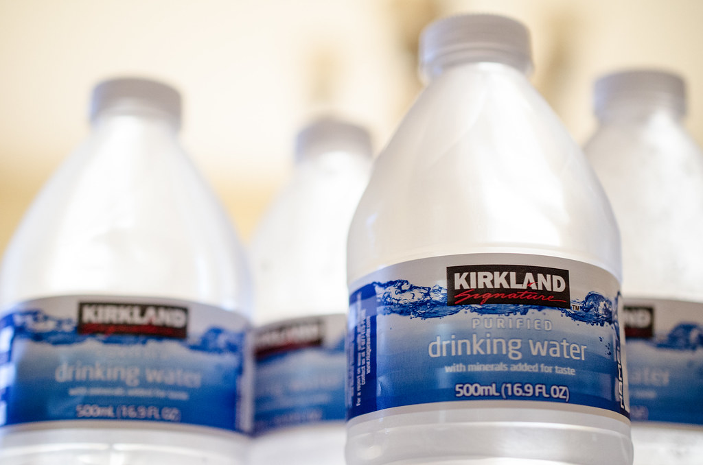 kirkland groceries, water bottles